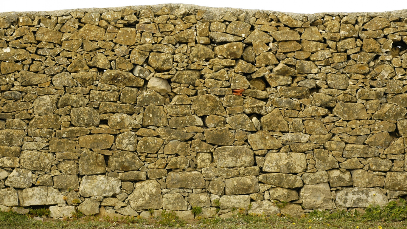 Braune Und Graue Steinmauer. Wallpaper in 1366x768 Resolution
