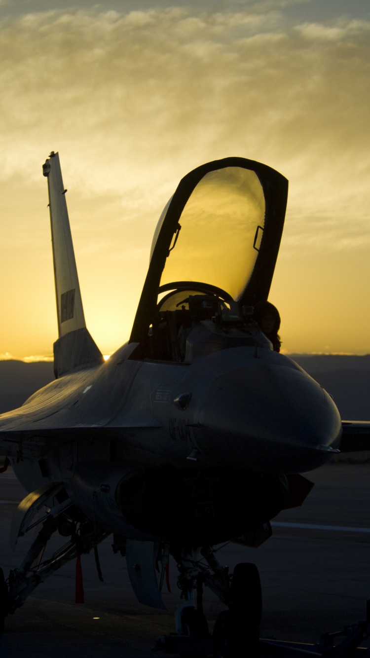 Avion à Réaction Noir et Jaune. Wallpaper in 750x1334 Resolution