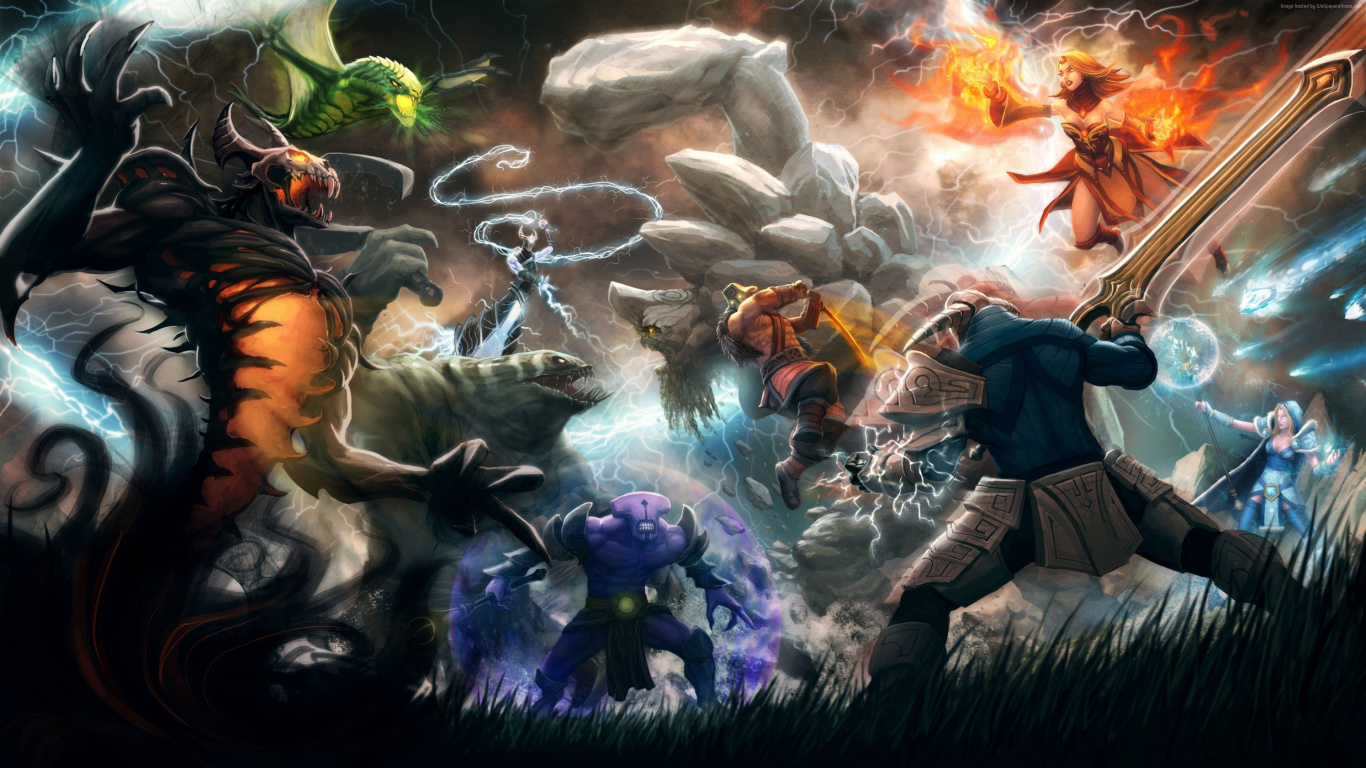 Dota 2, Defense of The Ancients, Valve Corporation, pc Game, Games. Wallpaper in 1366x768 Resolution