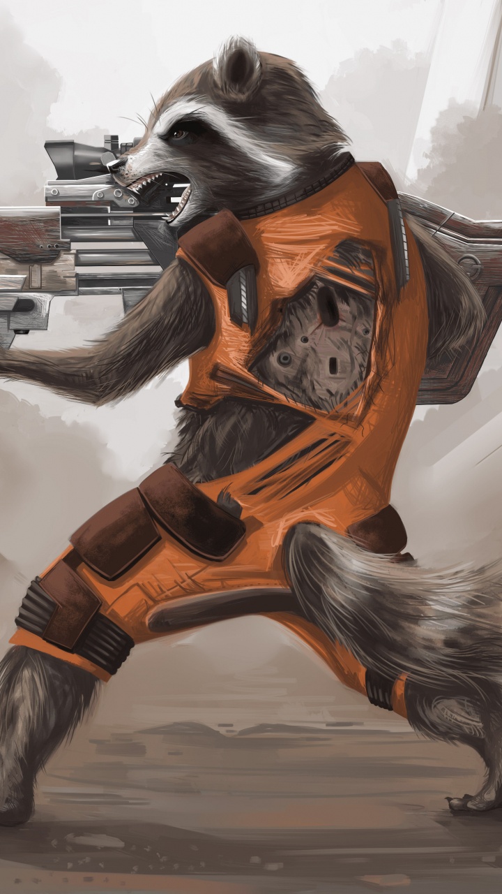 Homme en Veste Orange et Noire Tenant un Pistolet. Wallpaper in 720x1280 Resolution