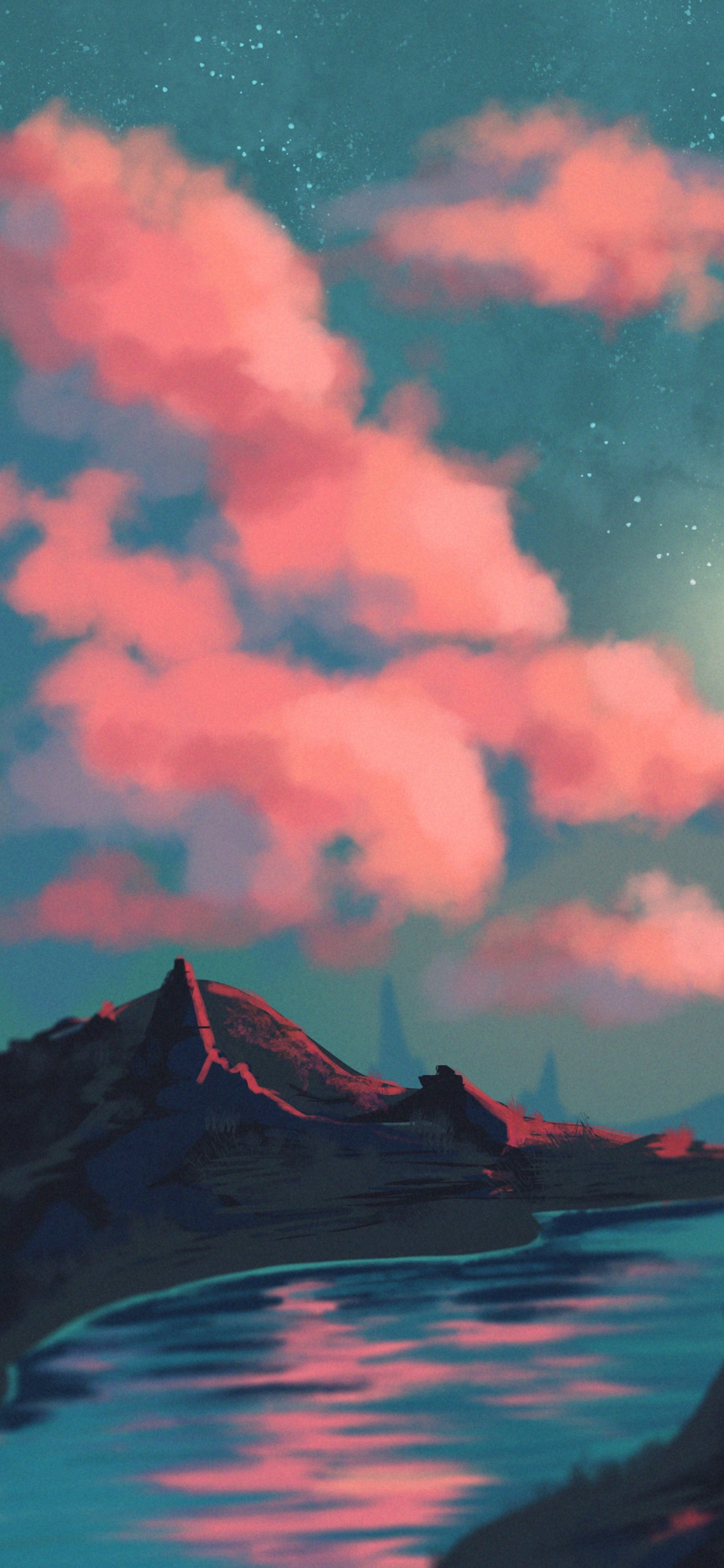 Cloud, Wasser, Atmosphäre, Afterglow, Licht. Wallpaper in 1125x2436 Resolution