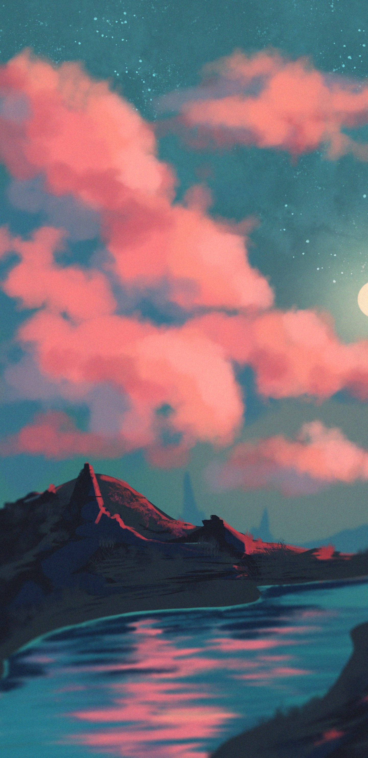 Cloud, Water, Atmosphere, Afterglow, Light. Wallpaper in 1440x2960 Resolution