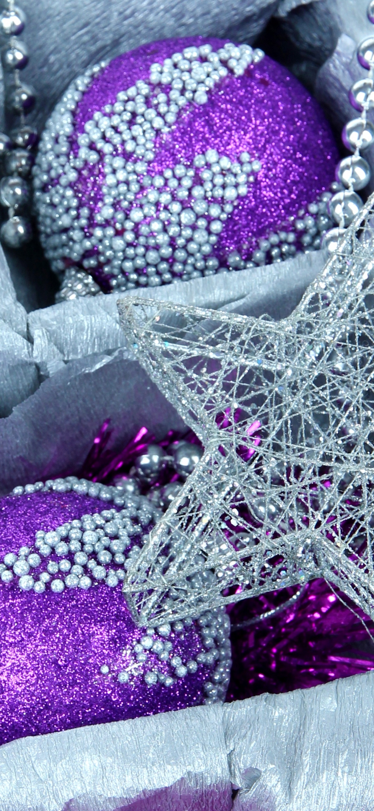 Christmas Day, New Year, Christmas Decoration, Purple, Violet. Wallpaper in 1242x2688 Resolution