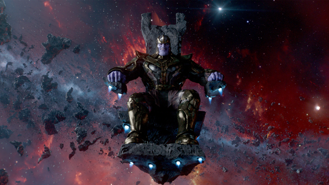 Thanos, Marvel, Raum, Pc-Spiel, Atmosphäre. Wallpaper in 1366x768 Resolution