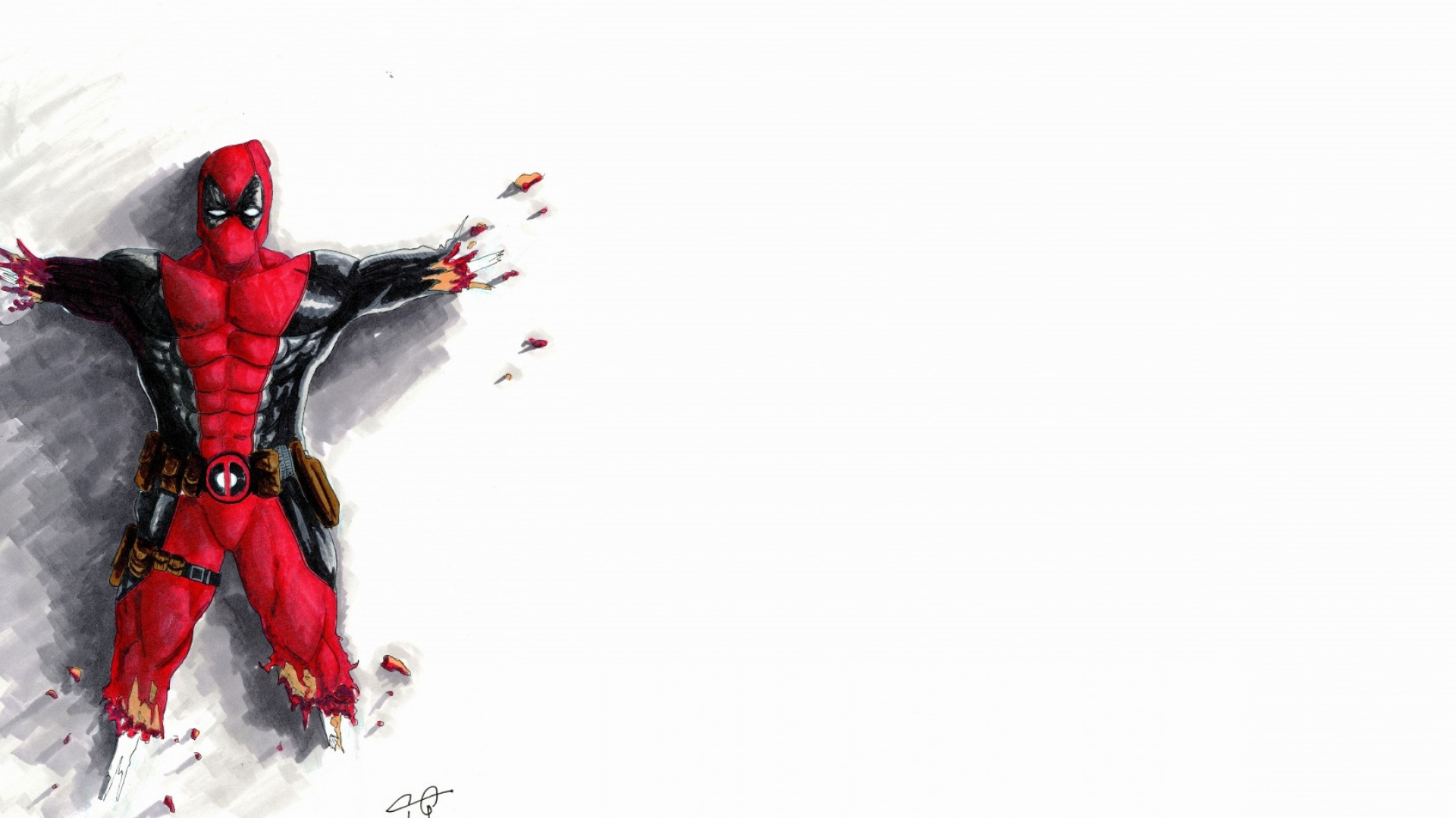 Red Black and White Abstract Painting. Wallpaper in 1920x1080 Resolution