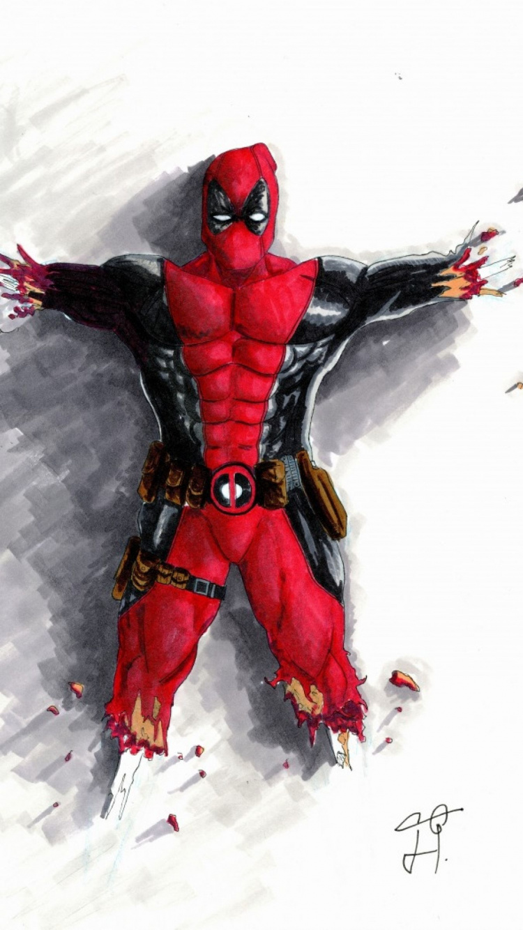 死侍, 虚构的人物 壁纸 750x1334 允许