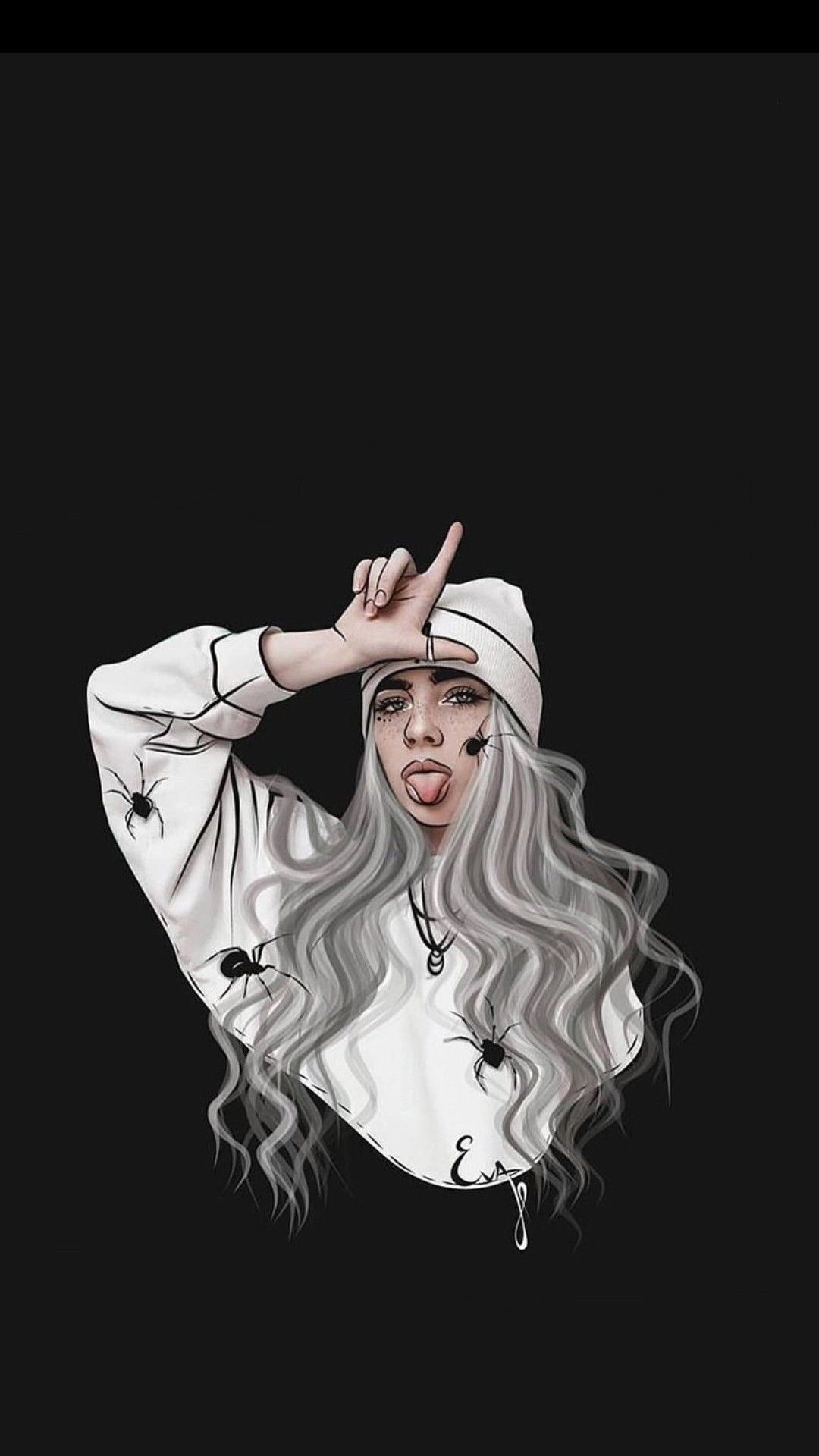 Billie Eilish, Illustration, Dance, Dancer, Sleeve. Wallpaper in 1080x1920 Resolution