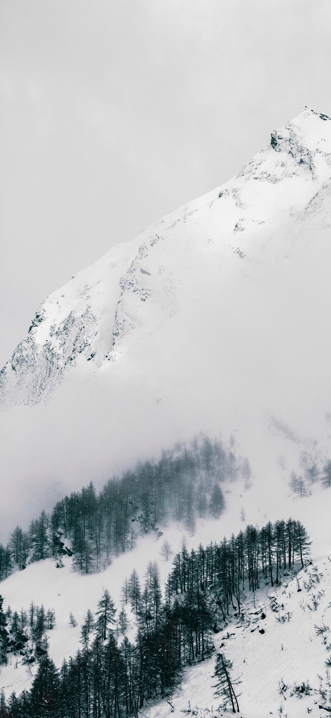 Paso de Montaña, Invierno, Montaje de Escenografía, Nieve, Nunatak. Wallpaper in 1125x2436 Resolution