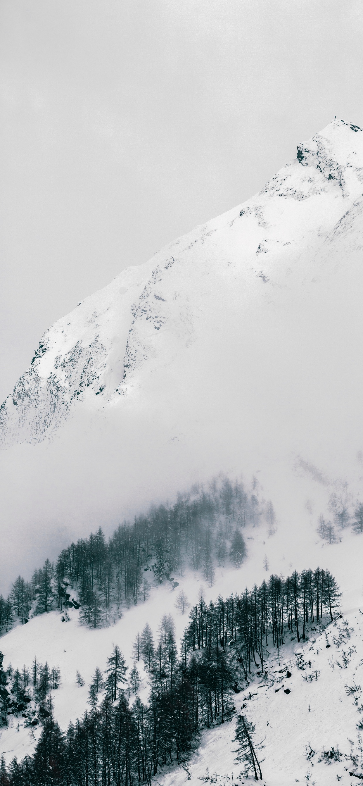 Paso de Montaña, Invierno, Montaje de Escenografía, Nieve, Nunatak. Wallpaper in 1242x2688 Resolution