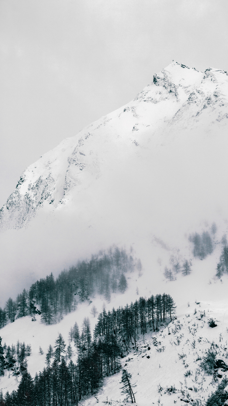 Paso de Montaña, Invierno, Montaje de Escenografía, Nieve, Nunatak. Wallpaper in 750x1334 Resolution