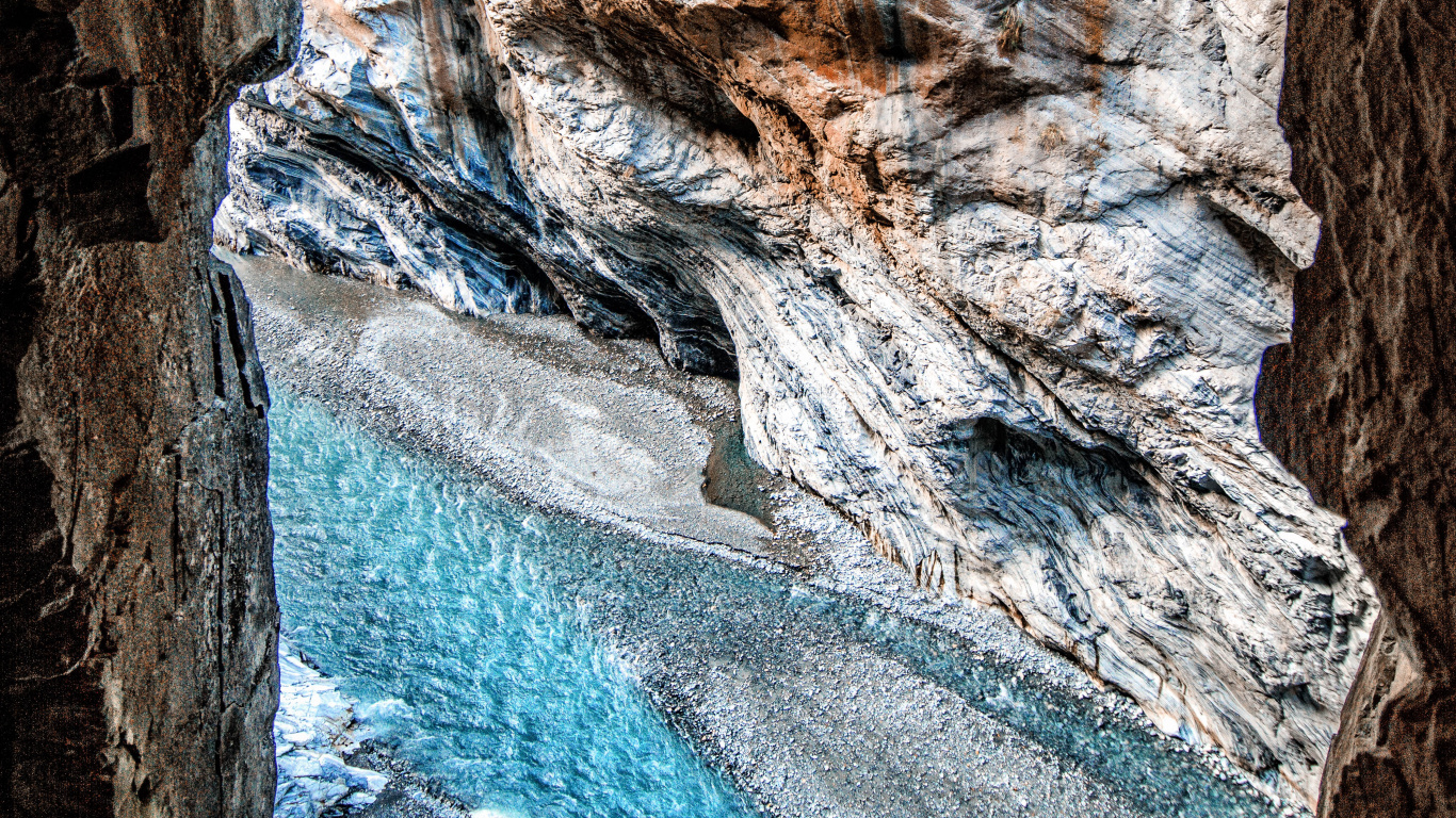 Rock, Eau, Formation, Blue, Turquoise. Wallpaper in 1366x768 Resolution