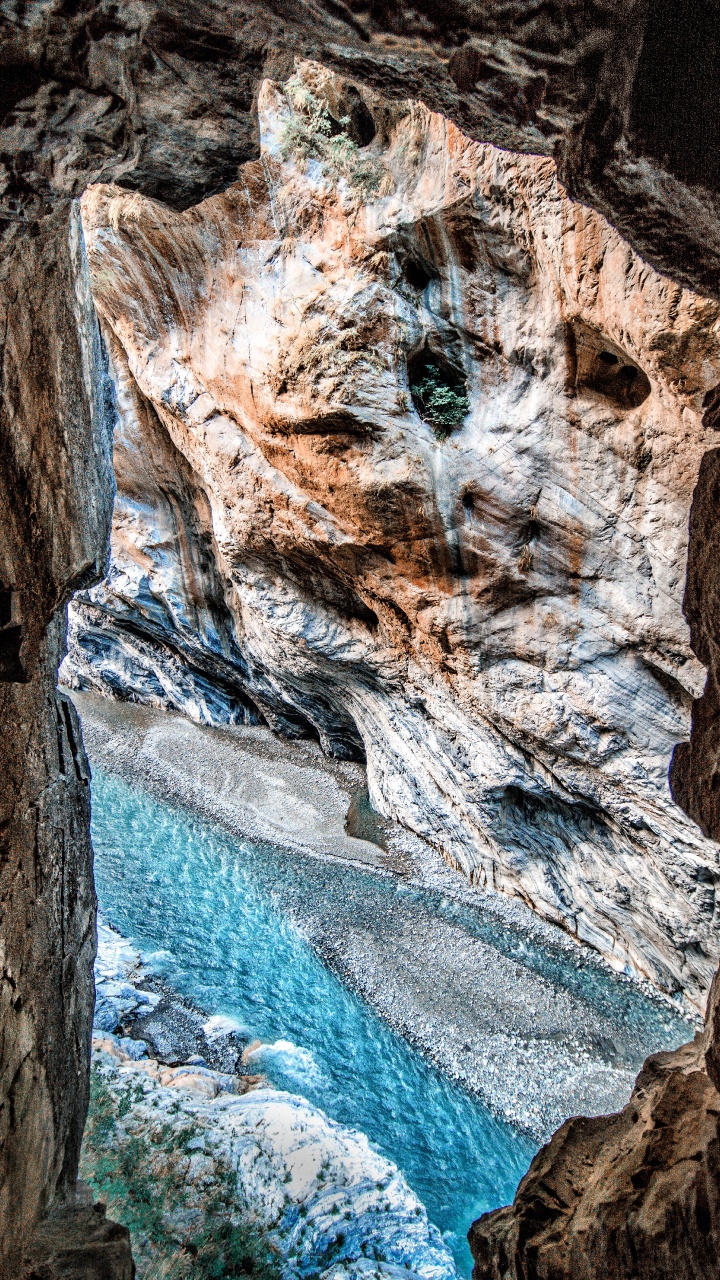 Rock, Water, Formation, Blue, Turquoise. Wallpaper in 720x1280 Resolution