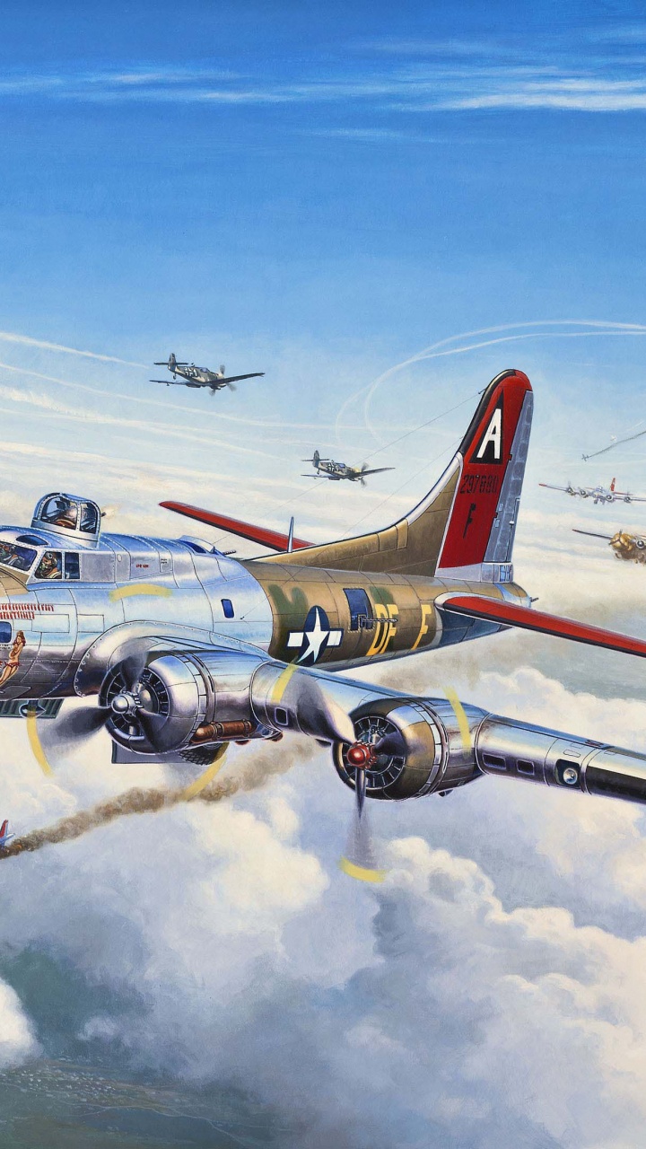 Avion à Réaction Rouge et Jaune Volant Sur le Ciel Pendant la Journée. Wallpaper in 720x1280 Resolution