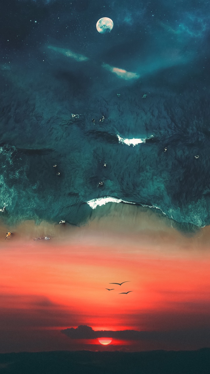 Atmosphäre, Cloud, Wasser, Blau, Naturlandschaft. Wallpaper in 720x1280 Resolution