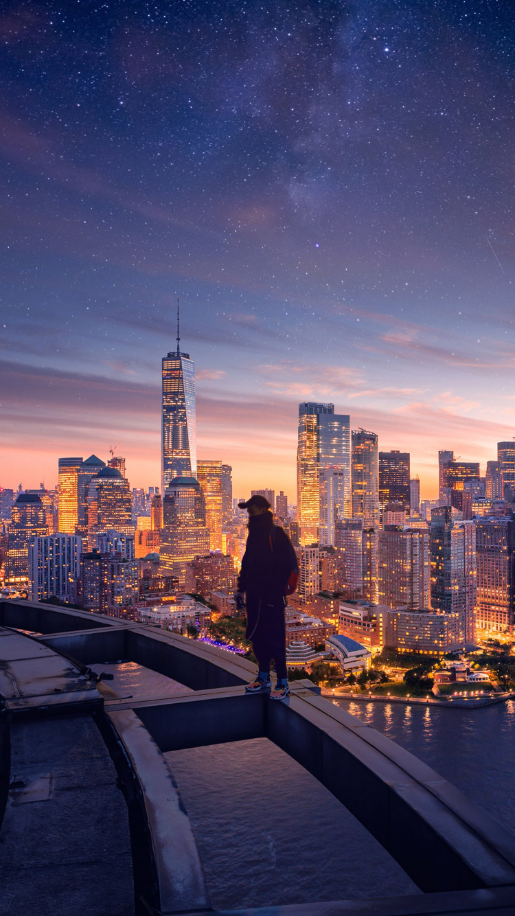 New York City, Manhattan, Cloud, Building, Skyscraper. Wallpaper in 750x1334 Resolution