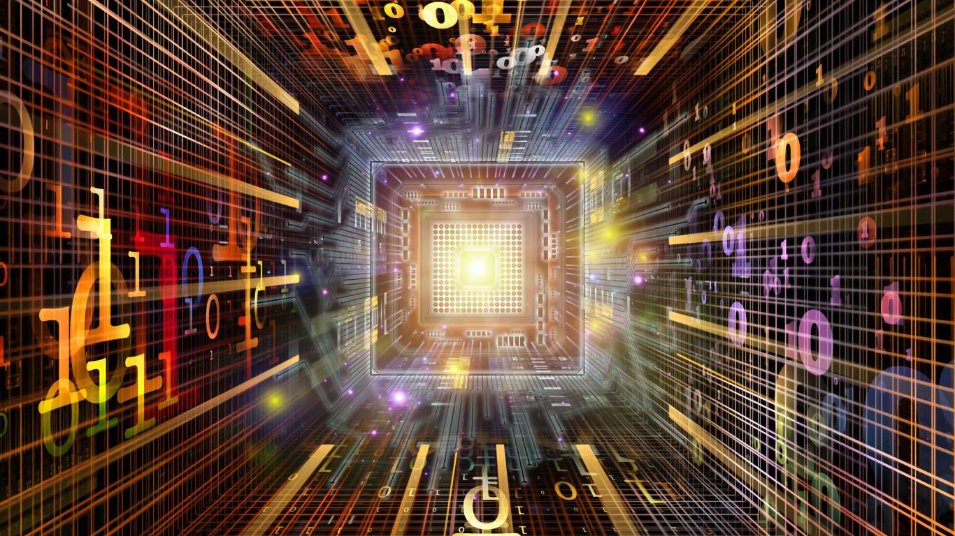 光, 紫色的, 对称, 图形设计, 分形技术 壁纸 1366x768 允许