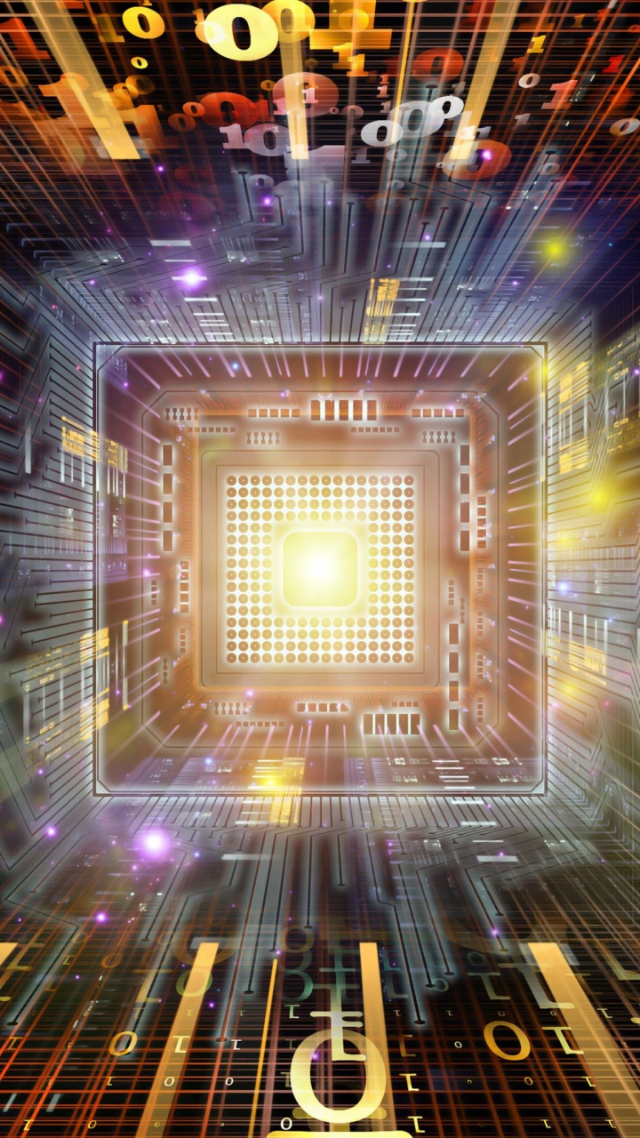 光, 紫色的, 对称, 图形设计, 分形技术 壁纸 720x1280 允许