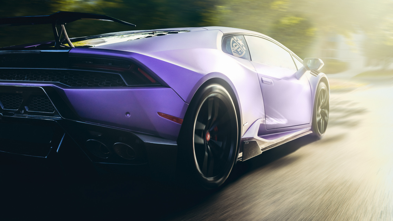 Porsche 911 Violette Sur Route. Wallpaper in 1280x720 Resolution