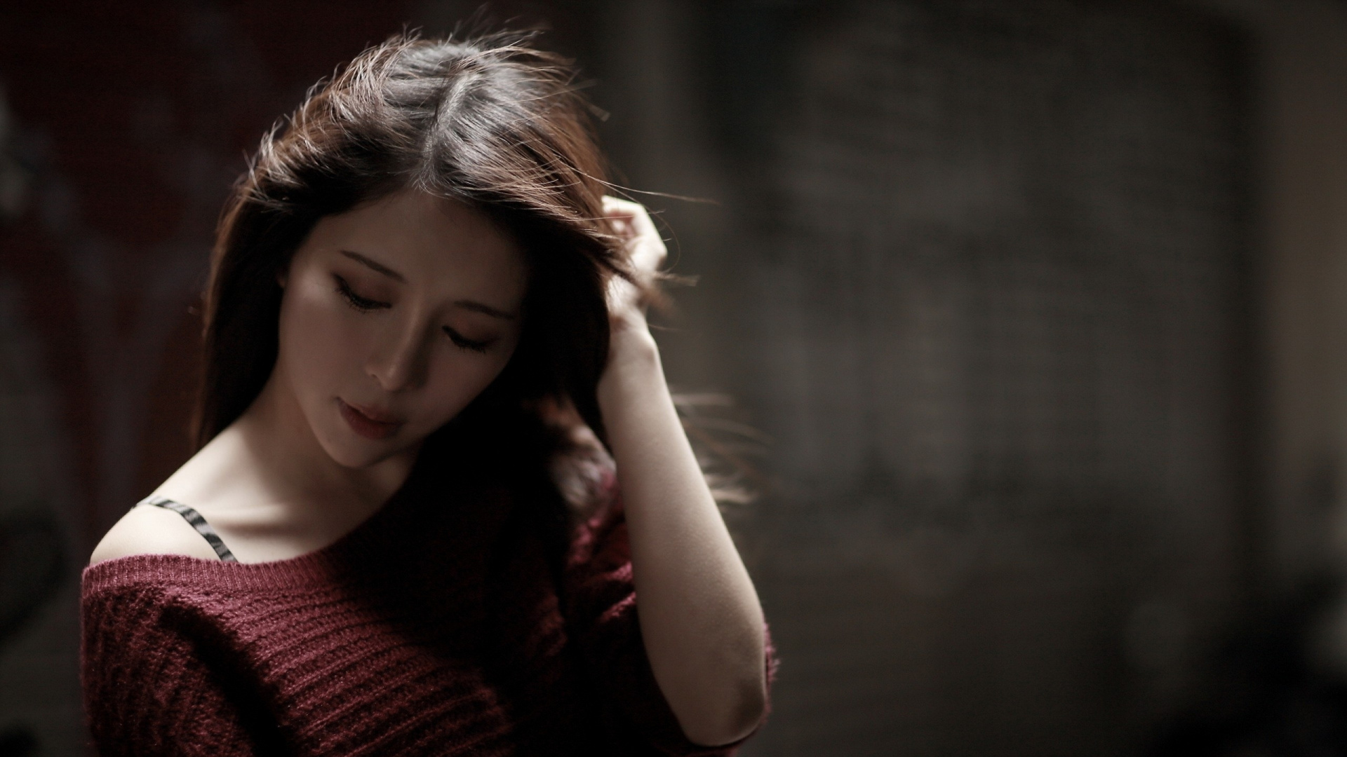 Belleza, Modelo, Músico, Cabello Castaño, el Pelo Largo. Wallpaper in 1920x1080 Resolution