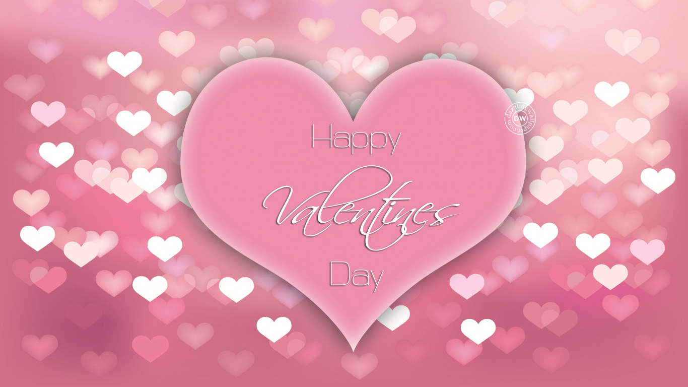 Vector Graphics, Heart, Valentines Day, Pink, Love. Wallpaper in 1366x768 Resolution