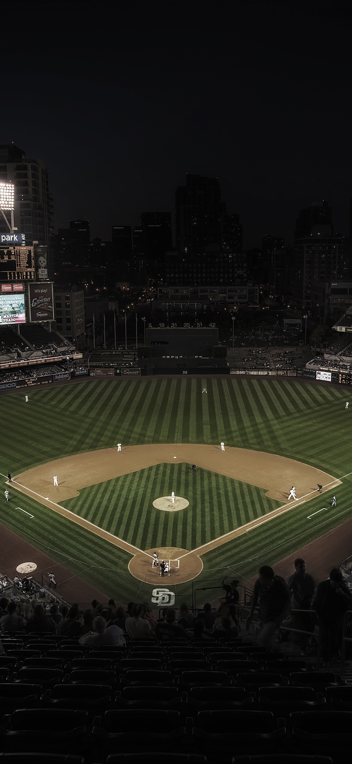 baseball field at night wallpaper
