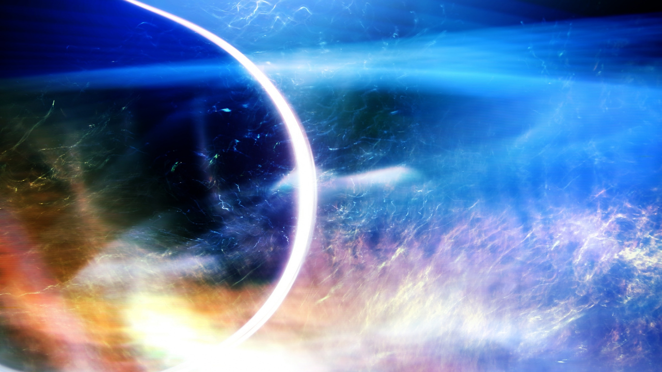 Blue and White Abstract Painting. Wallpaper in 1366x768 Resolution