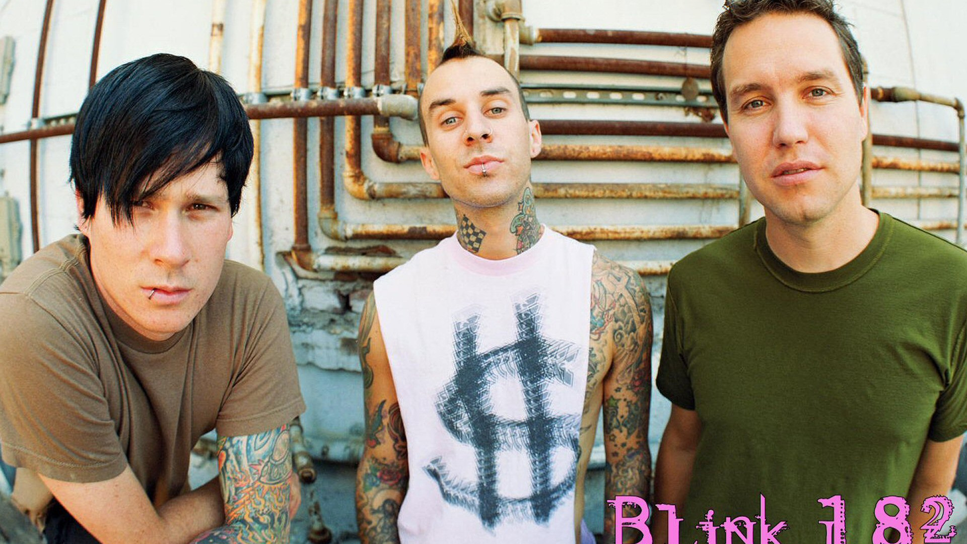 Tom DeLonge, Mark Hoppus, Travis Barker, Blink-182, Punk Rock. Wallpaper in 1920x1080 Resolution