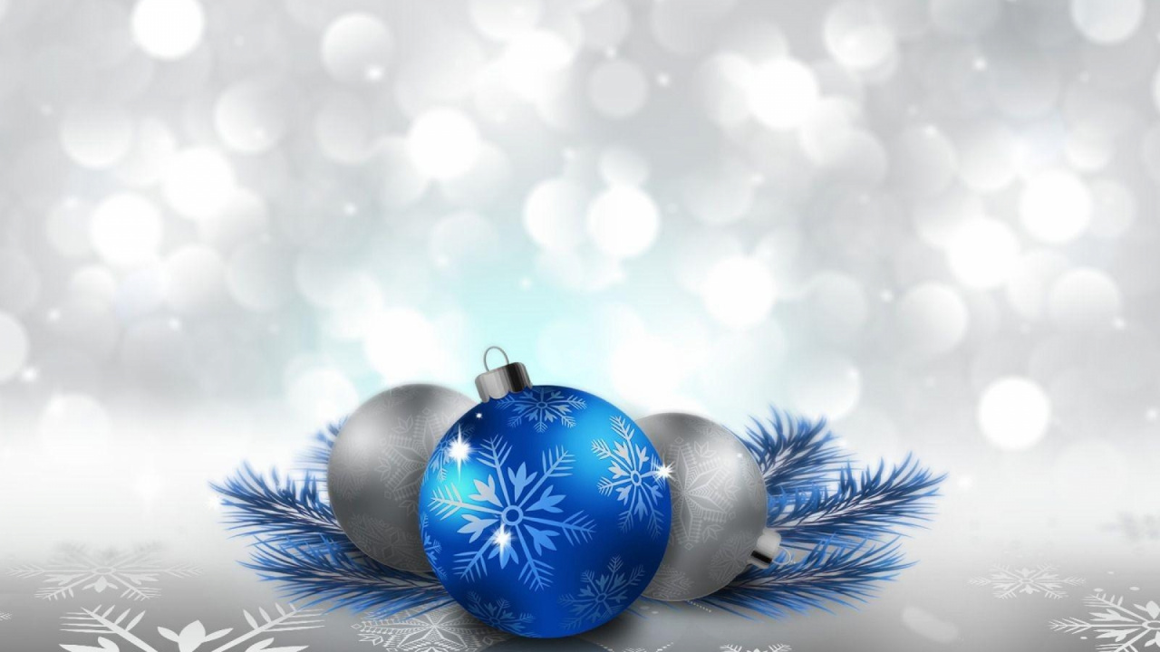 Azul, Decoración de la Navidad, Navidad, Felicidad, de Coníferas. Wallpaper in 1280x720 Resolution