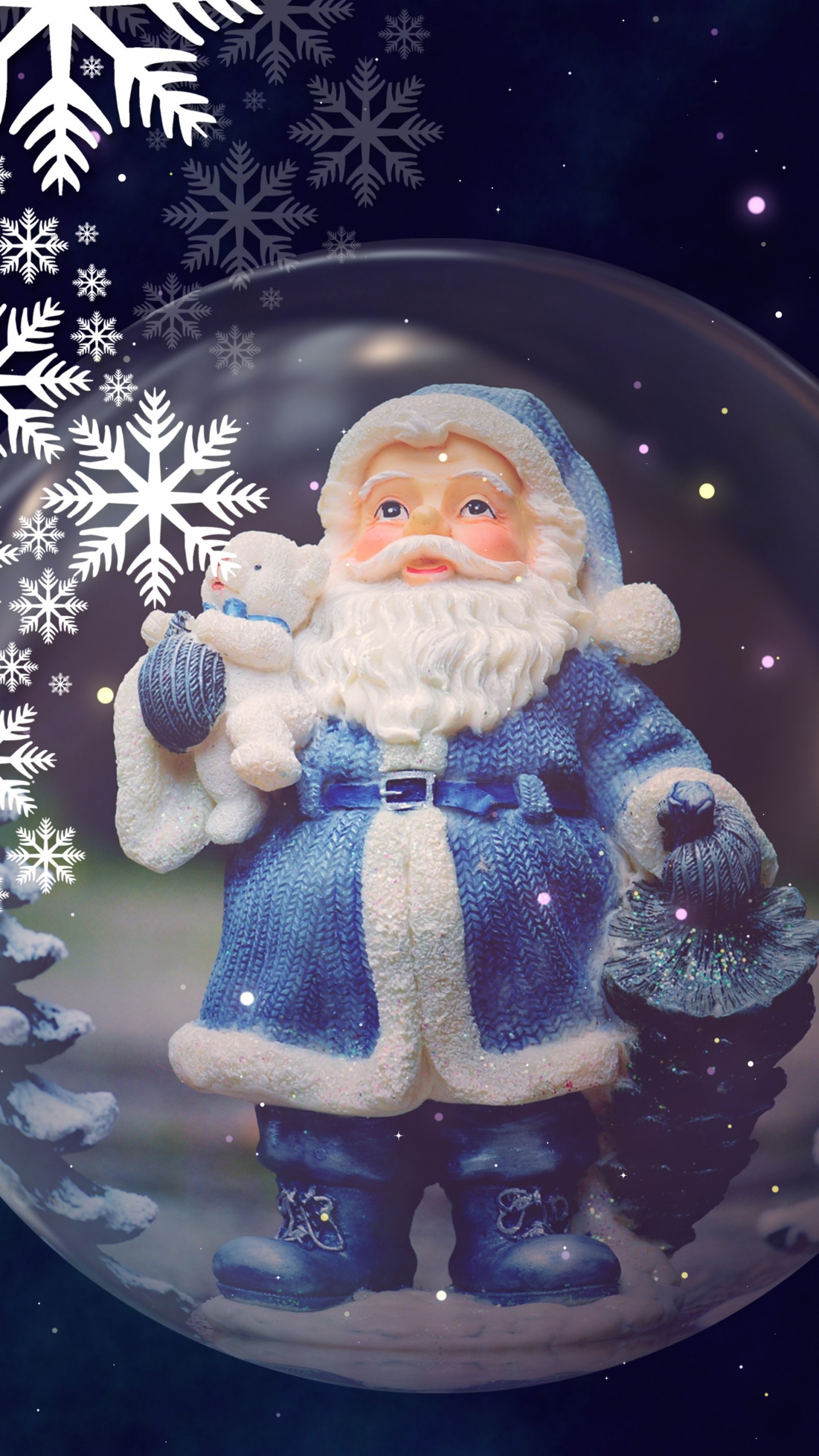 Weihnachtsmann, Weihnachten, Ded Moroz, Winter, Christmas Ornament. Wallpaper in 1440x2560 Resolution