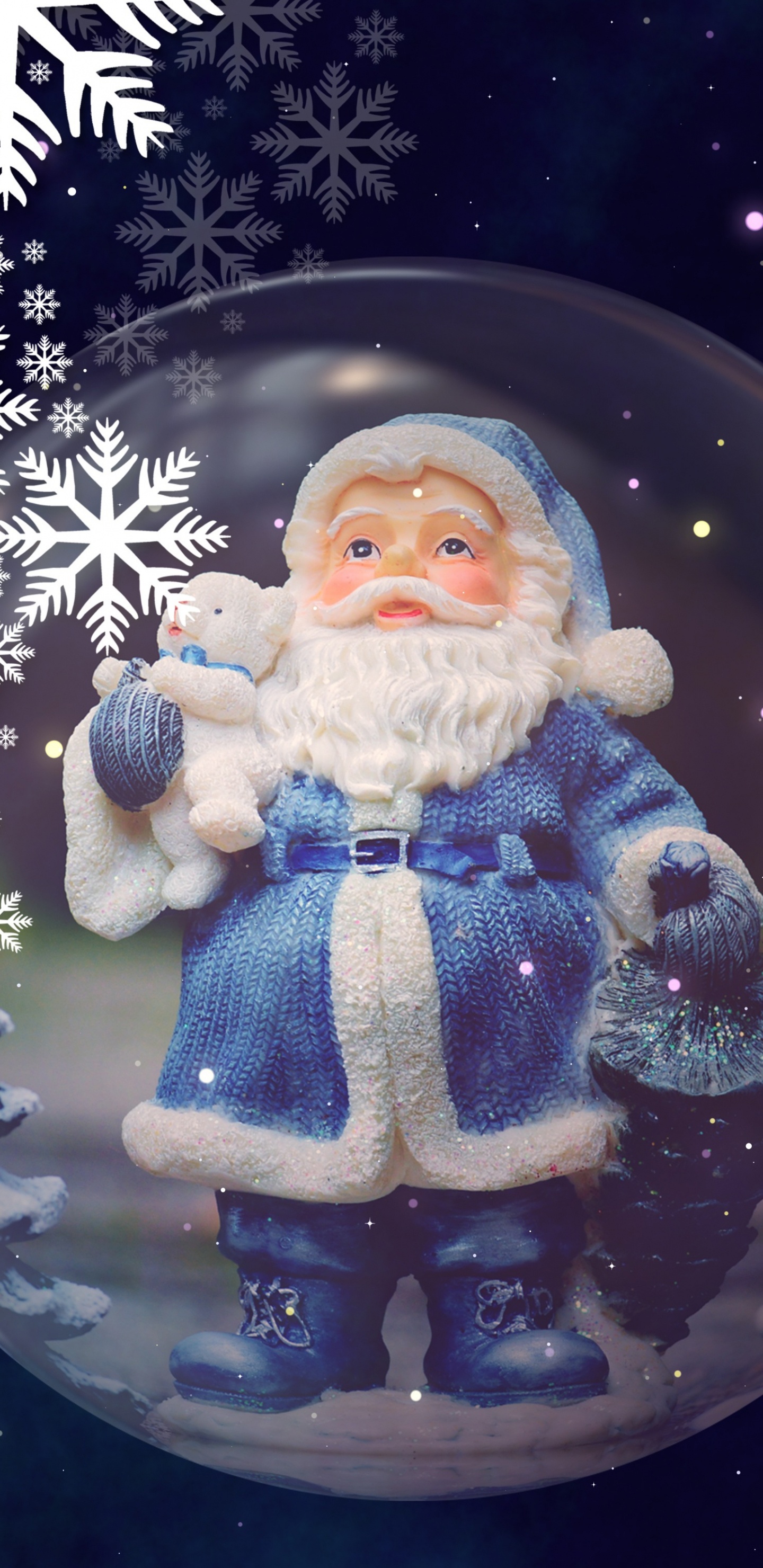 Weihnachtsmann, Weihnachten, Ded Moroz, Winter, Christmas Ornament. Wallpaper in 1440x2960 Resolution