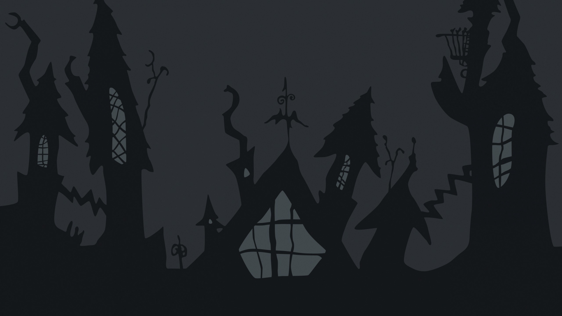 Jack Skellington, Black, Darkness, Graphics, Black and White. Wallpaper in 1920x1080 Resolution