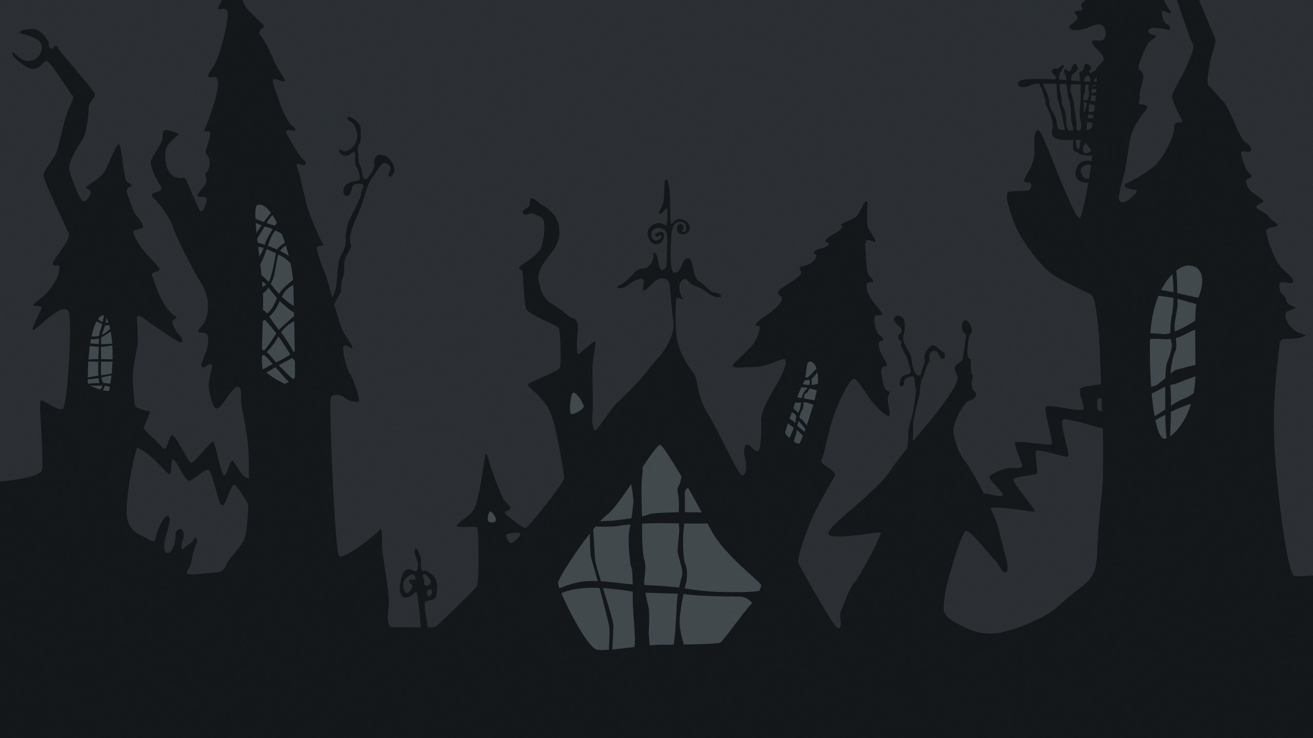 Jack Skellington, Black, Darkness, Graphics, Black and White. Wallpaper in 2560x1440 Resolution