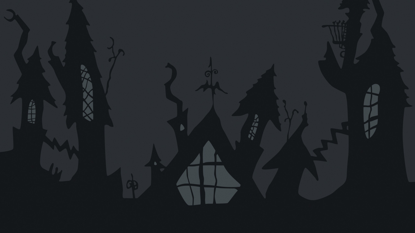 Jack Skellington, Noir, Obscurité, Graphique, Noir et Blanc. Wallpaper in 1366x768 Resolution
