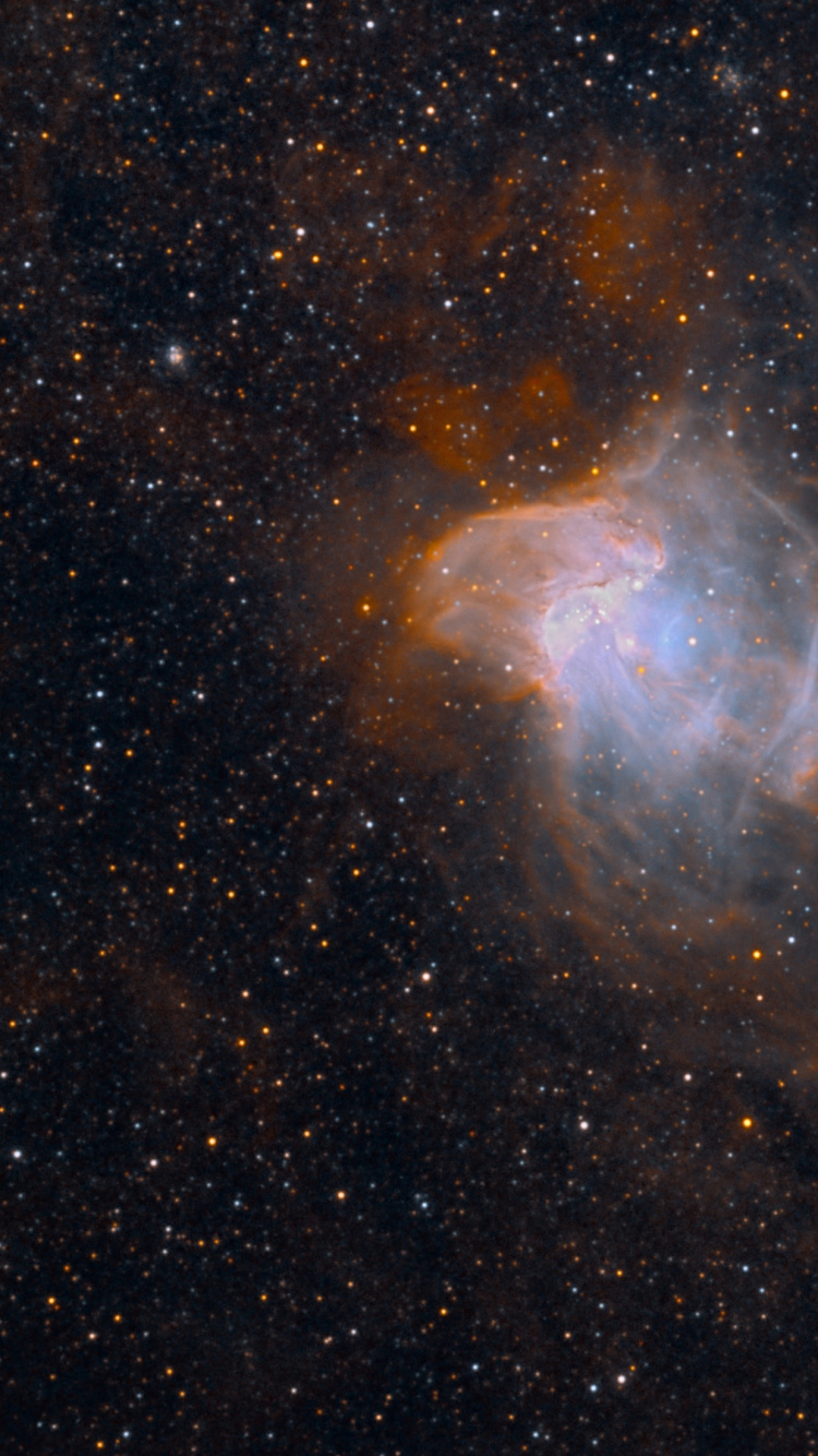 Blaue Und Braune Galaxieillustration. Wallpaper in 750x1334 Resolution