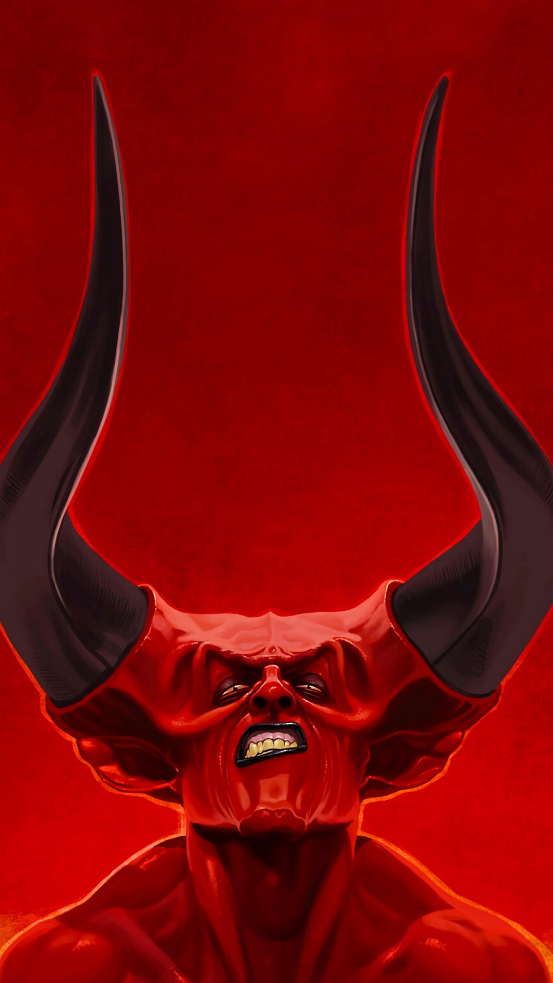 Ilustración de Dragón Rojo y Negro. Wallpaper in 1080x1920 Resolution