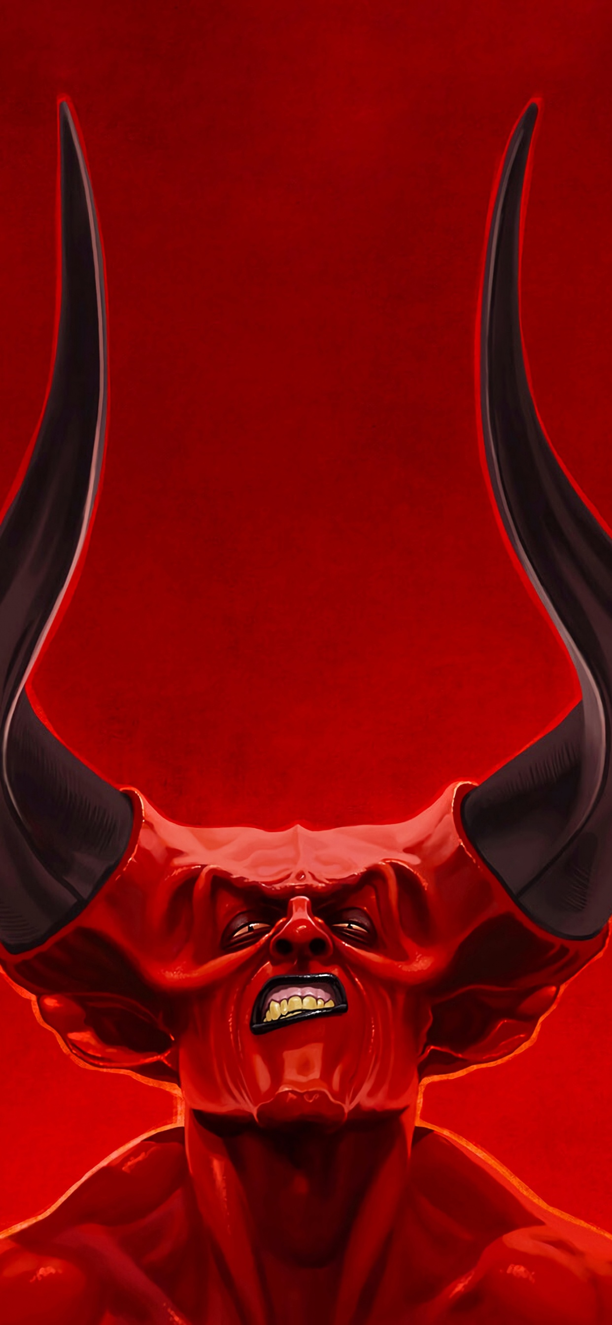 Ilustración de Dragón Rojo y Negro. Wallpaper in 1242x2688 Resolution