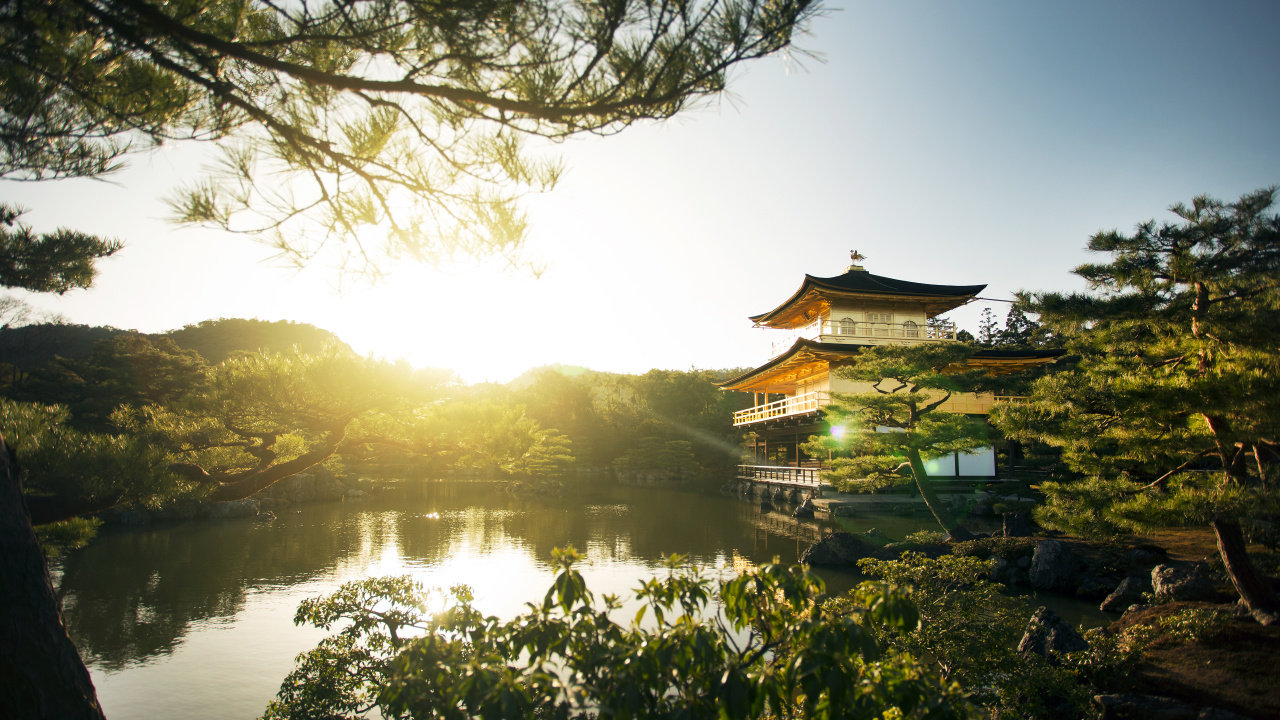 Byodo-in-Tempel, Tempel, Wasser, Wasserressourcen, Natur. Wallpaper in 1280x720 Resolution