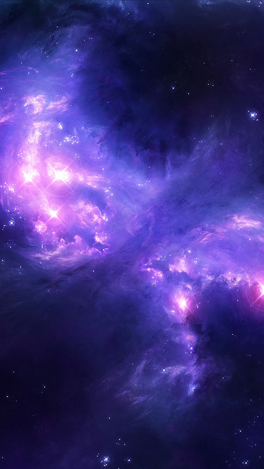 Purple and Black Galaxy Illustration. Wallpaper in 1080x1920 Resolution