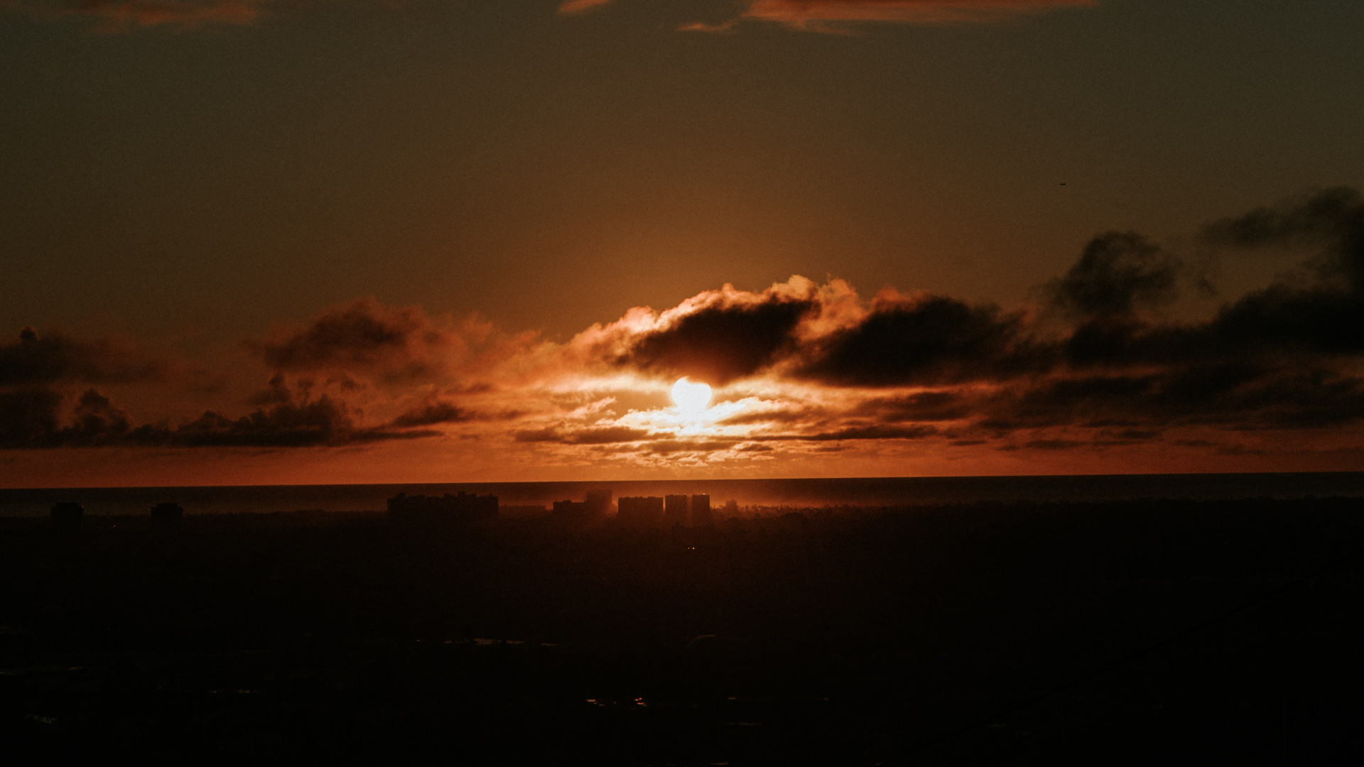 Silhouette of Clouds During Sunset. Wallpaper in 1920x1080 Resolution