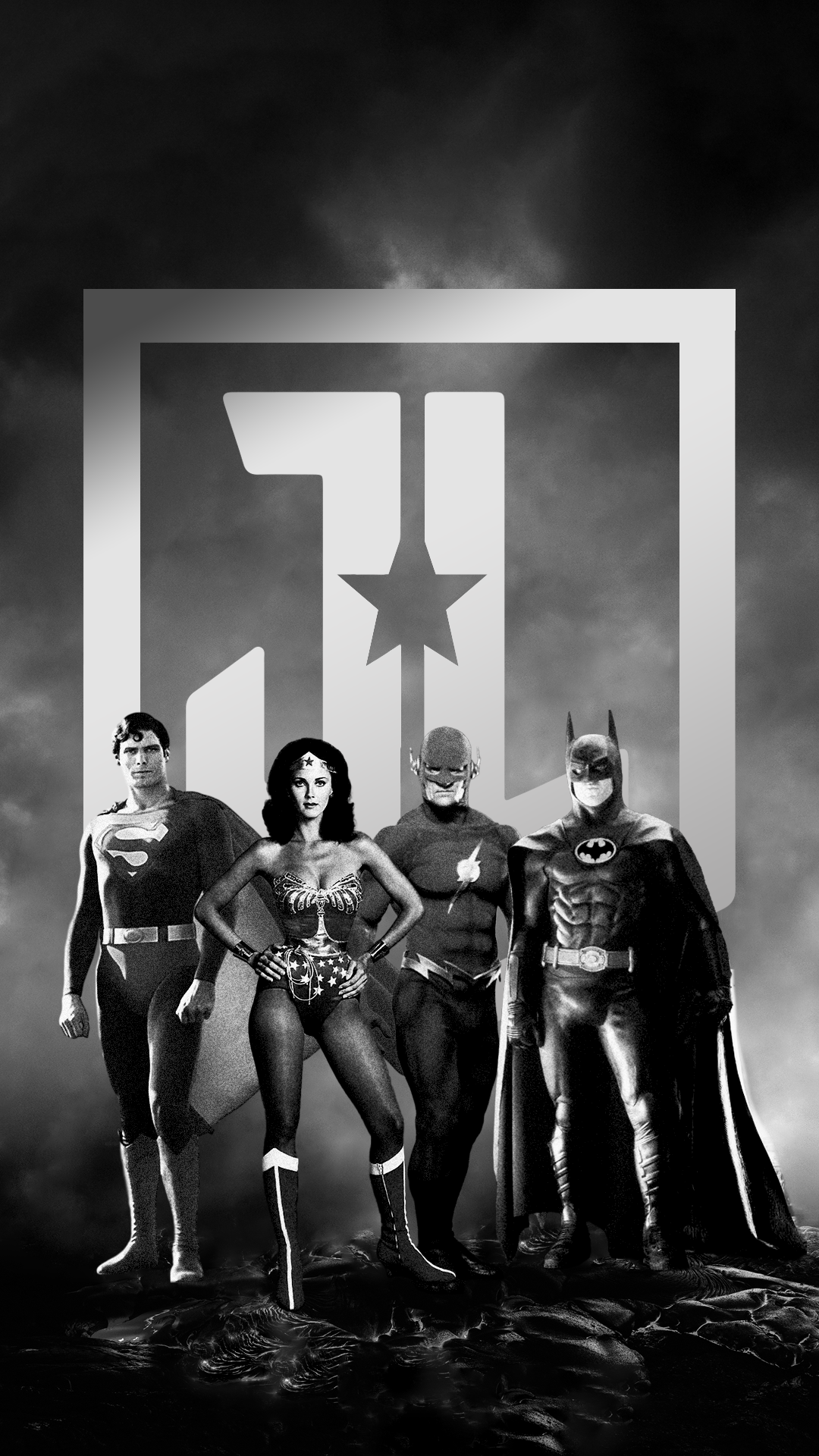 La Ligue De Justice, Zack Snyder, Permanent, Noir et Blanc, Coiffures. Wallpaper in 1080x1920 Resolution