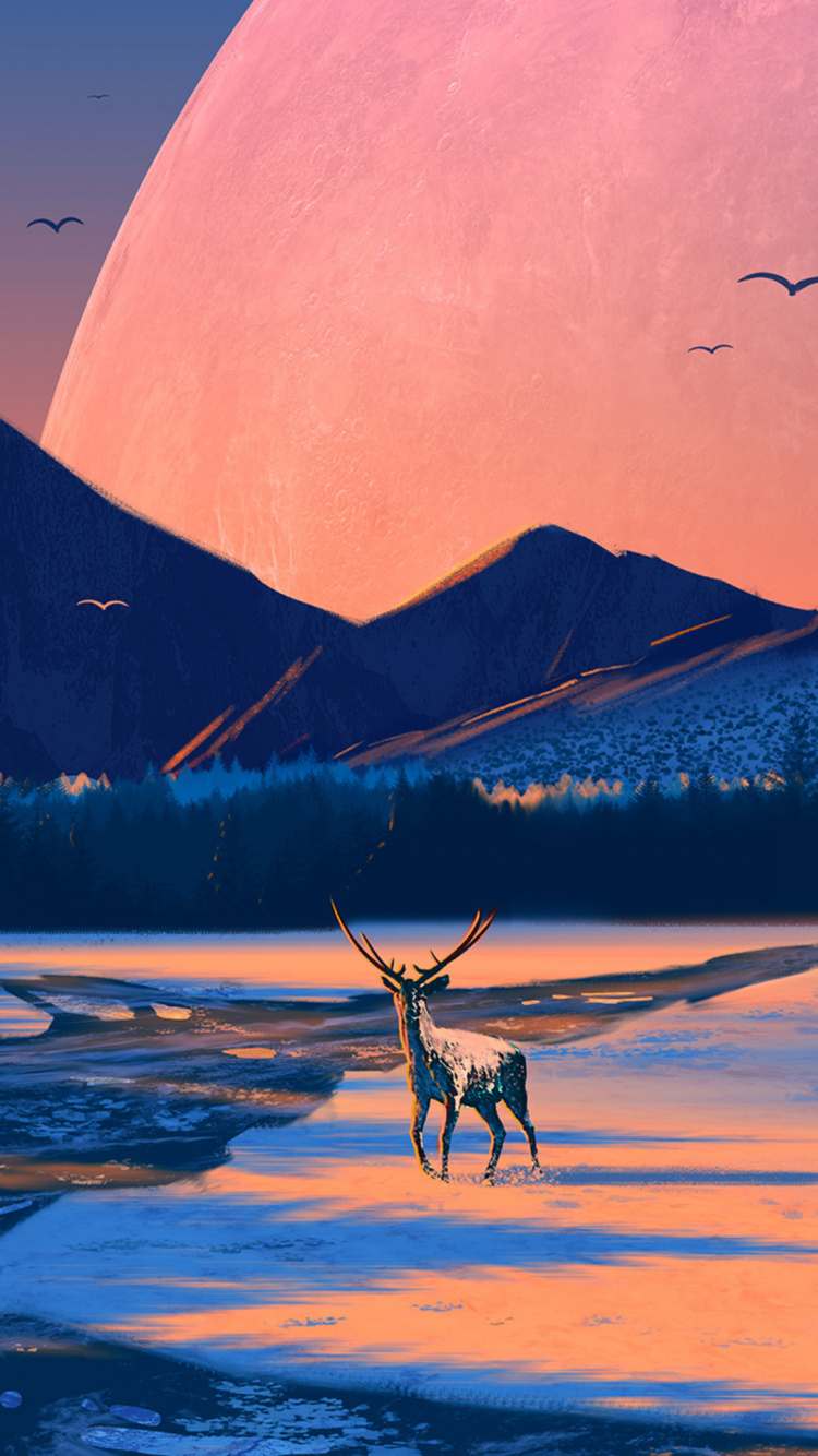 Nature, Painting, Art. Wallpaper in 750x1334 Resolution