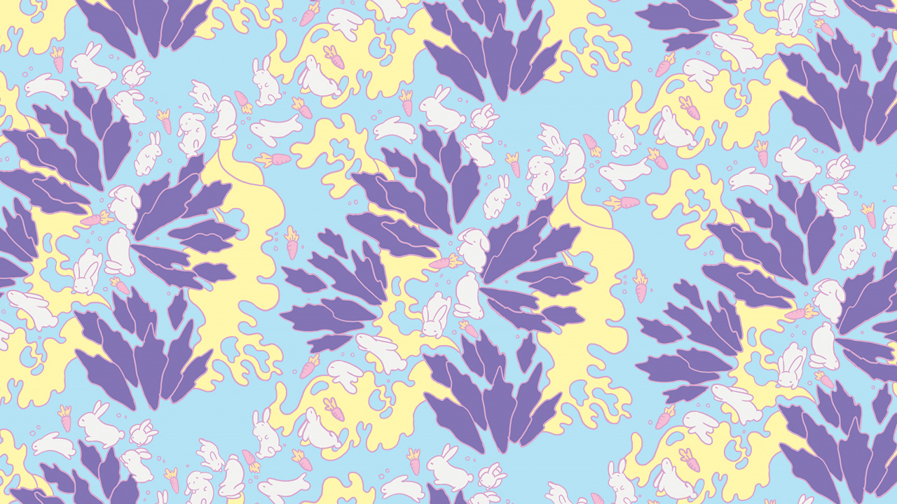 Textile Floral Bleu Jaune et Noir. Wallpaper in 1280x720 Resolution