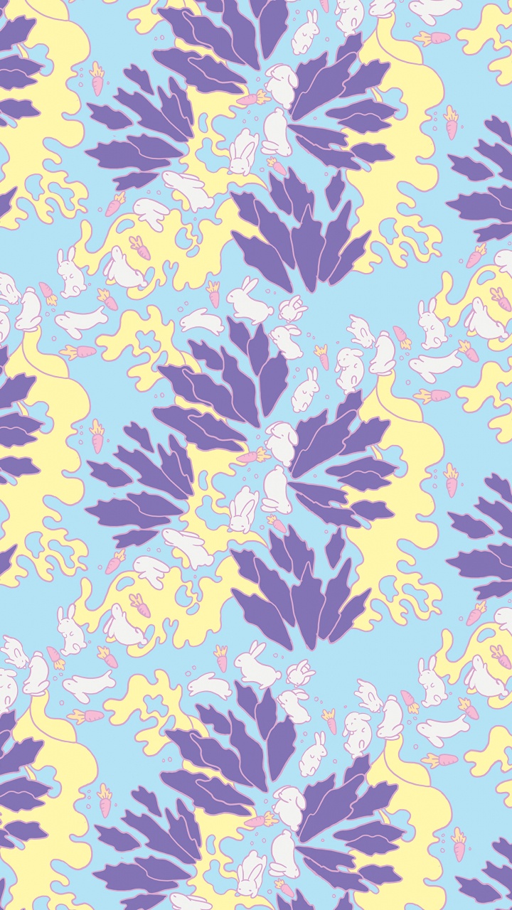 Blue Yellow and Black Floral Textile. Wallpaper in 720x1280 Resolution