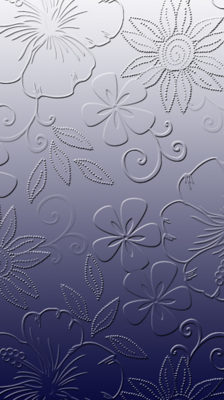 Weißes Und Blaues Florales Textil. Wallpaper in 750x1334 Resolution