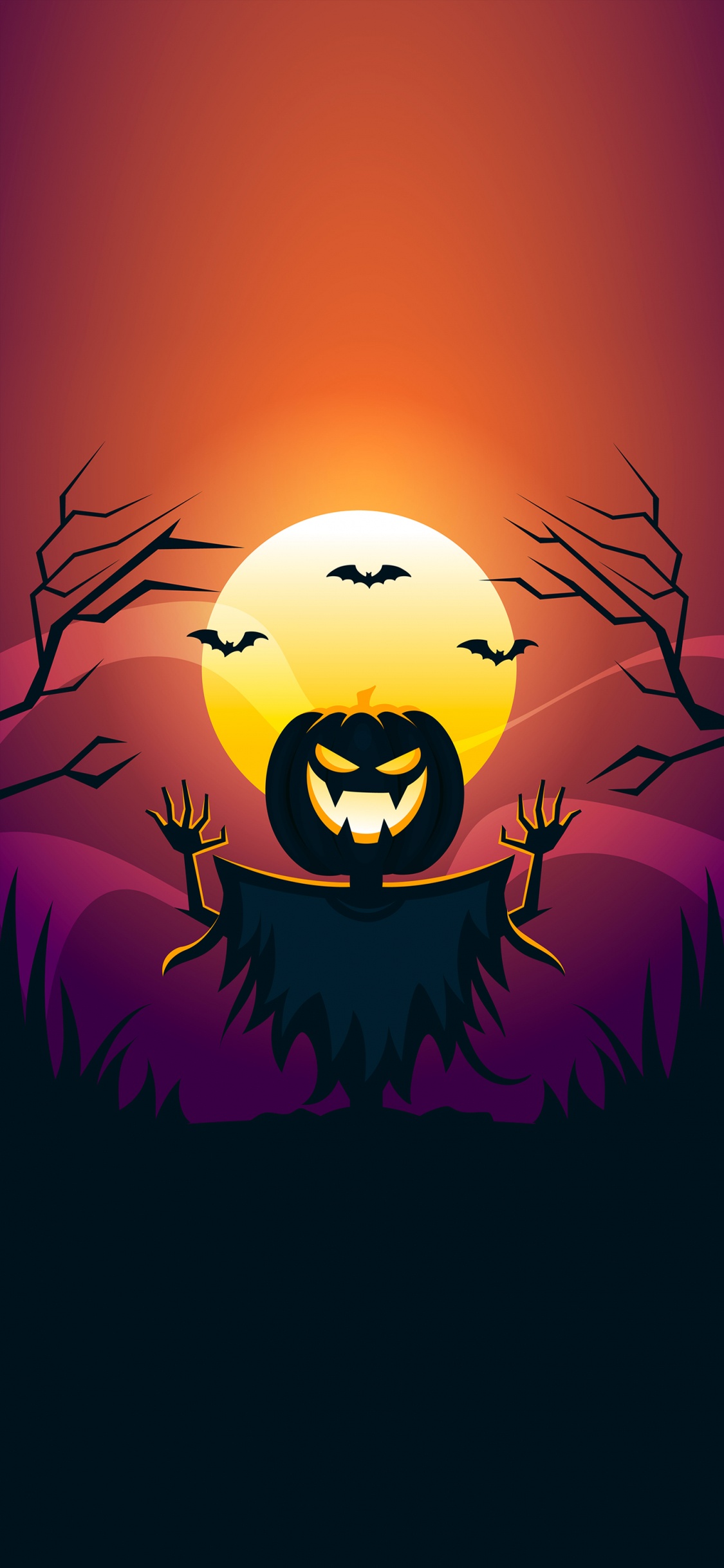 Helloween, Illustration, Animation, Dessin, Halloween. Wallpaper in 1125x2436 Resolution