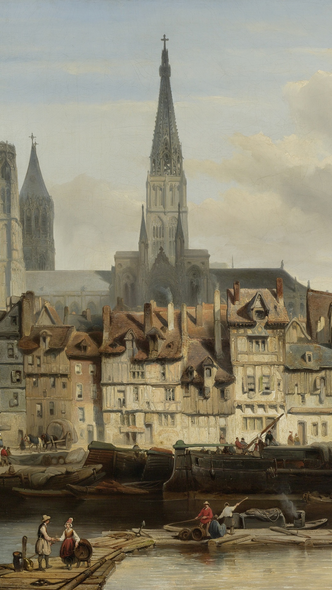 Personnes Marchant Sur le Quai Près D'un Bâtiment en Béton Brun Pendant la Journée. Wallpaper in 1080x1920 Resolution