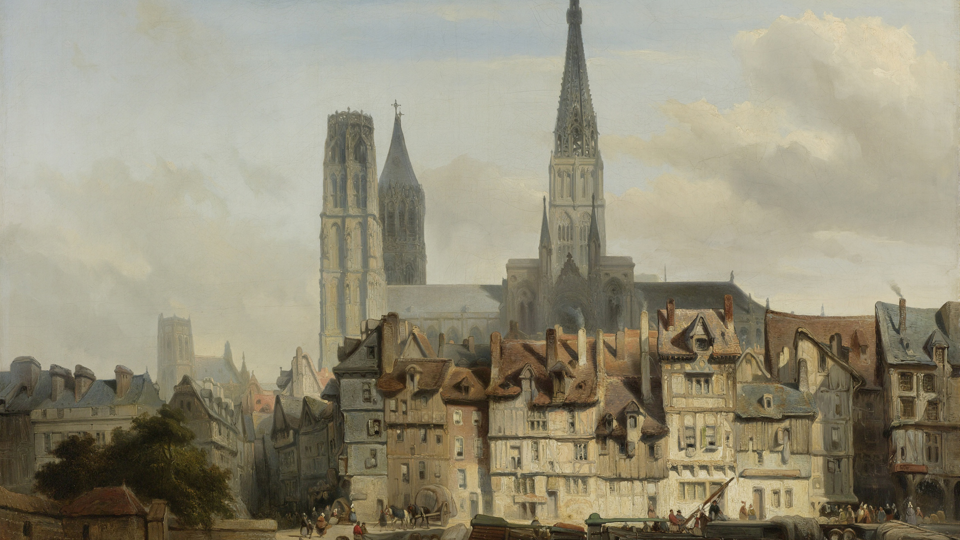 La Gente Caminando en el Muelle Cerca Del Edificio de Hormigón Marrón Durante el Día. Wallpaper in 1920x1080 Resolution