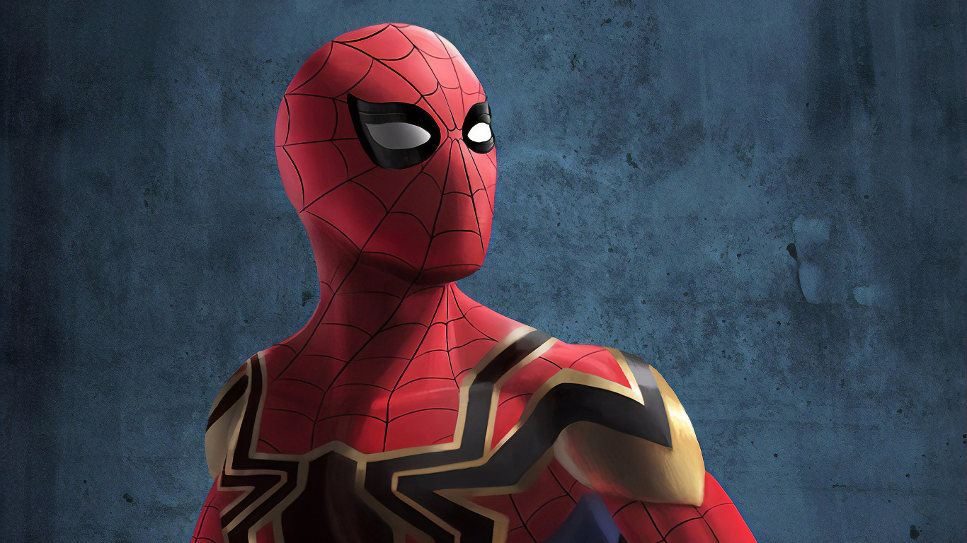 Red and Yellow Spider Man Illustration. Wallpaper in 1366x768 Resolution