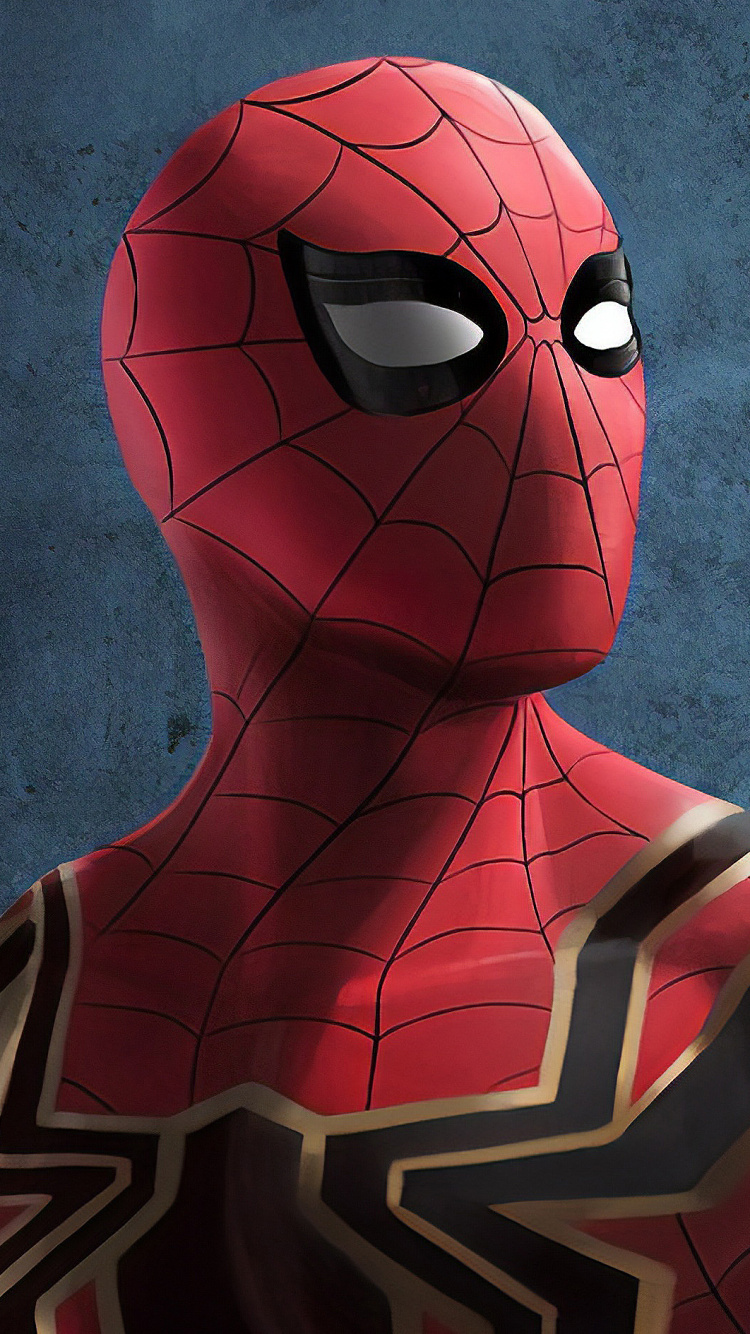 Red and Yellow Spider Man Illustration. Wallpaper in 750x1334 Resolution