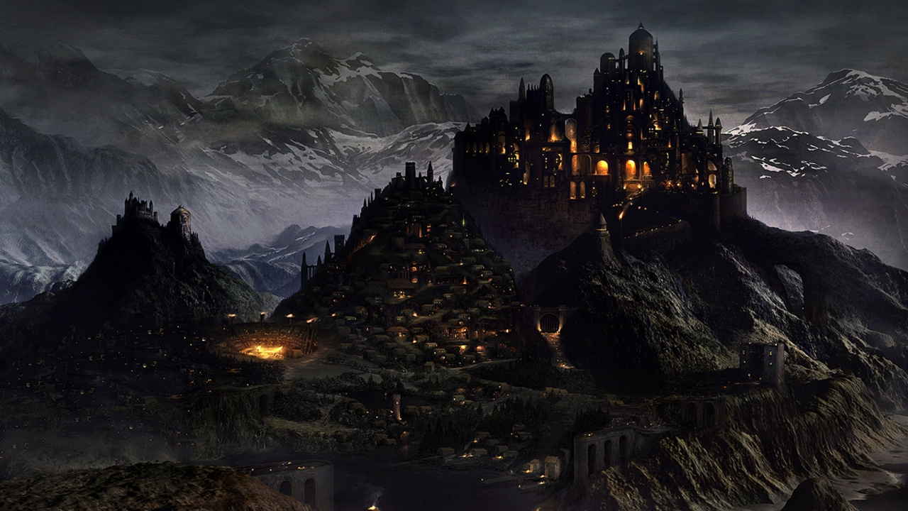 Brown Castle on Top of Mountain. Wallpaper in 1280x720 Resolution